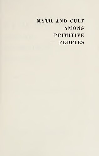 Myth and Cult Among Primitive Peoples