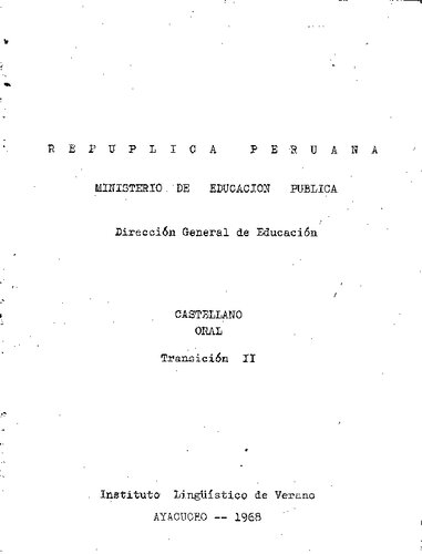 Castellano oral. Transición II