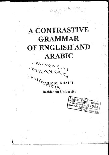 A Contrastive Grammar of English and Arabic