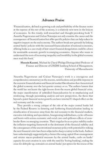 The Rise of Finance: Causes, Consequences and Cures