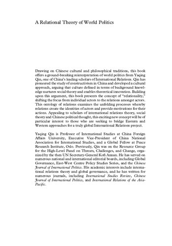 A Relational Theory of World Politics