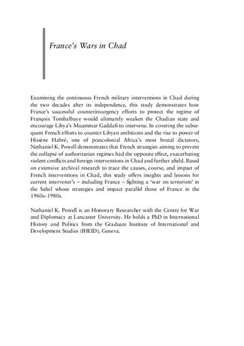 France’s Wars in Chad: Military Intervention and Decolonization in Africa