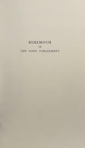 Behemoth or the Long Parliament