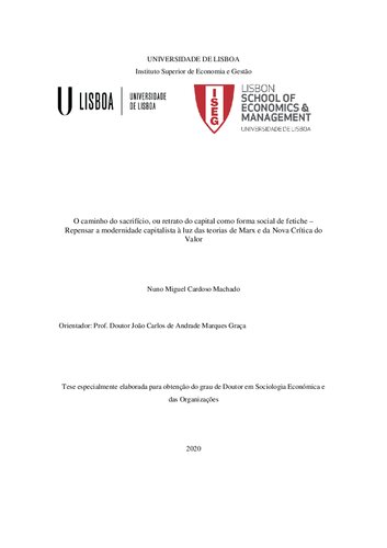 O caminho do sacrifício, ou retrato do capital como forma social de fetiche – Repensar a modernidade capitalista à luz das teorias de Marx e da Nova Crítica do Valor