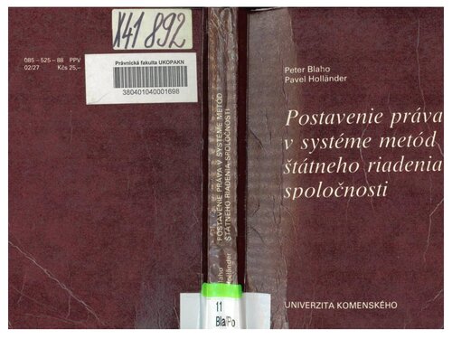 Postavenie práva v systéme metód štátneho riadenia spoločnosti