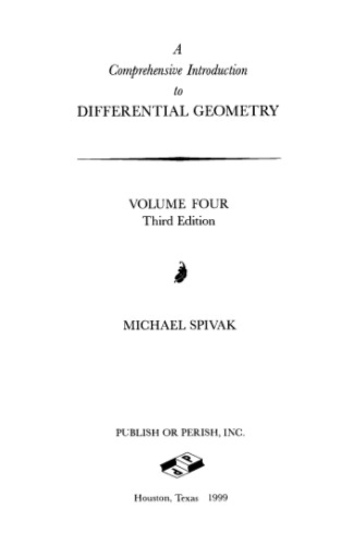 A comprehensive introduction to differential geometry
