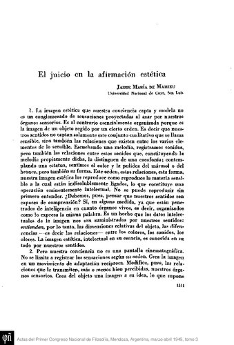 El juicio en la afirmación estética