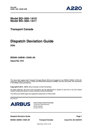 A220-300/CS300/BD500-1A11 Dispatch Deviation Guide