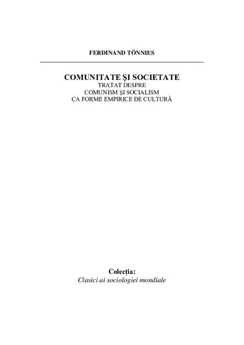 Comunitate si societate