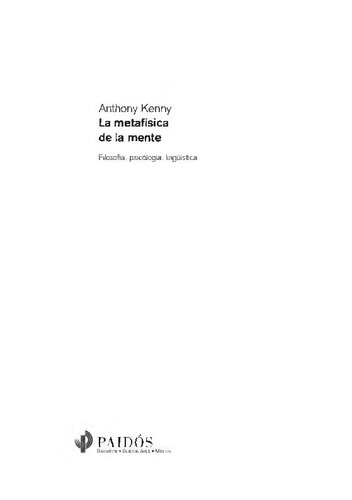 La Metafísica de la mente : filosofía, psicologia, lingüística