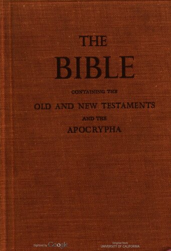 The Holy Bible, containing the Old and New Testaments and the Apocrypha translated out of the original tongues: and with the former translations diligently compared and revised. (A.K.A The Pure Cambridge Edition Of The Authorized King James Bible Version).
