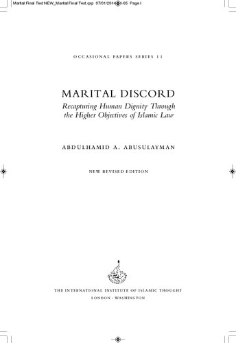 Marital Discord Recapturing Human Dignity Through the Higher Objectives of Islamic Law