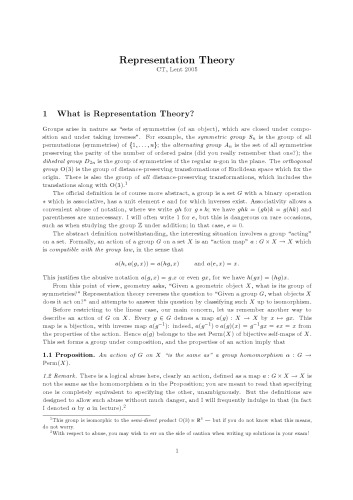 Representation theory