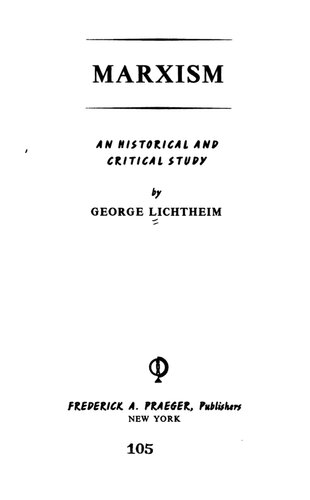 Marxism; an historical and critical study