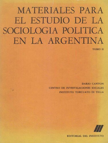 Materiales para el estudio de la sociología política en la Argentina