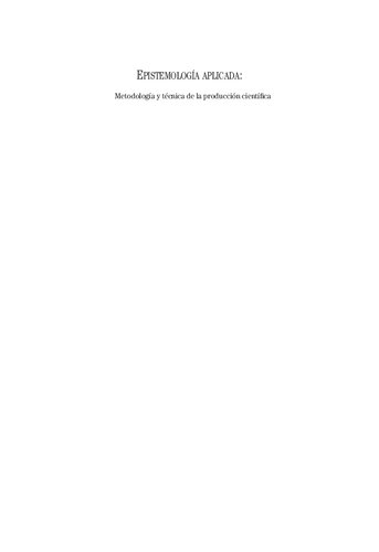 Epistemología aplicada : metodología y técnica de la produccion cientifíca