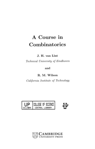 A course in combinatorics