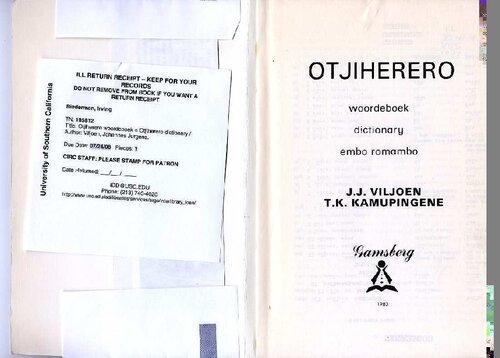 OtjiHerero Woordeboek, Dictionary, Embo Romambo