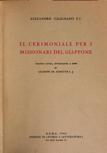 Il cerimoniale per i missionari del Giappone