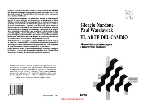 El Arte del cambio : trastornos fóbicos y obsesivos