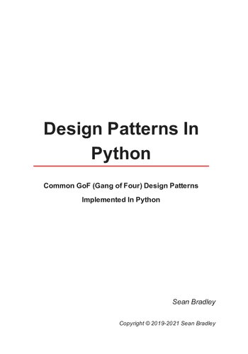 Design Patterns in Python: Common GOF (Gang of Four) Design Patterns implemented in Python