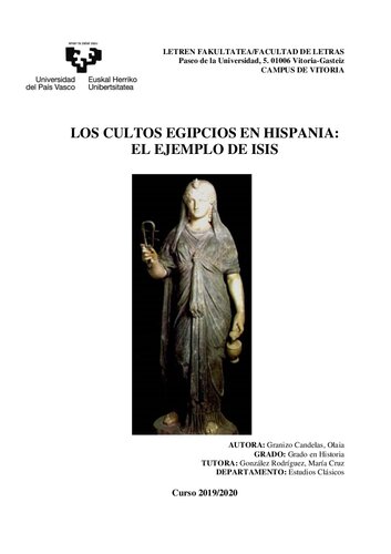 LOS CULTOS EGIPCIOS EN HISPANIA: EL EJEMPLO DE ISIS