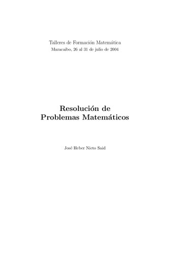 Resolucion De Problemas Matematicos