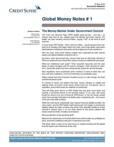 Zoltan Pozsar: Global Money Notes #1-31 (2015-2020)