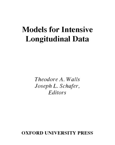 Models for intensive longitudinal data
