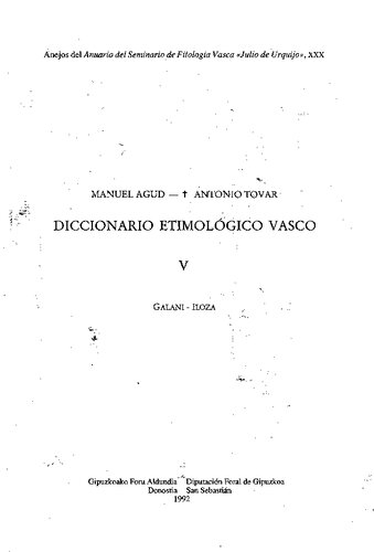 Diccionario etimológico vasco