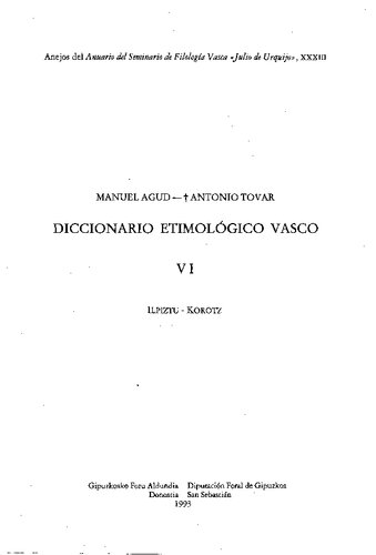 Diccionario etimológico vasco