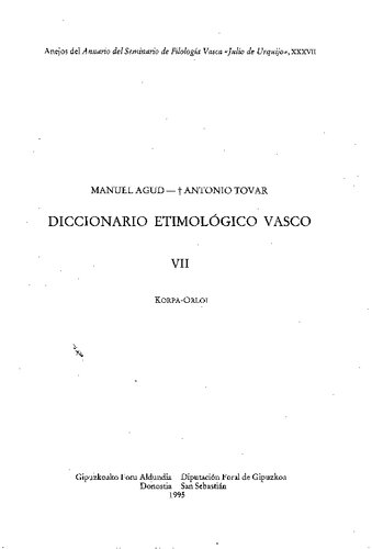 Diccionario etimológico vasco