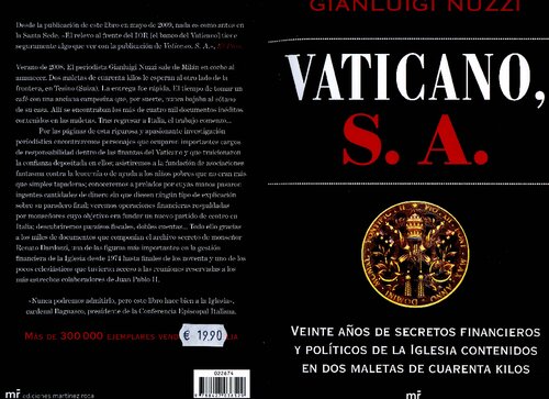 Vaticano, S.A. veinte años de secretos financieros y políticos de la Iglesia contenidos en dos maletas de cuarenta kilos