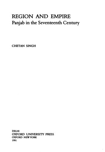 Region and empire : Panjab in the seventeenth century