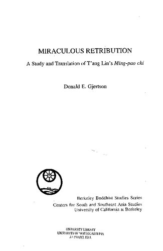 Miraculous Retribution: A Study and Translation of Tʻang Lin's Ming-pao Chi