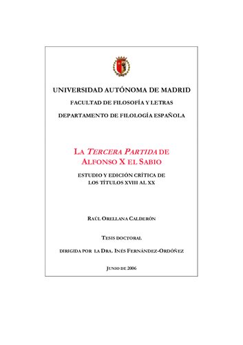 La Tercera Partida De Alfonso X El Sabio
