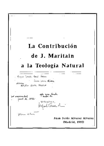 La contribuciÃ³n de J. Maritain a la teologÃ­a natural