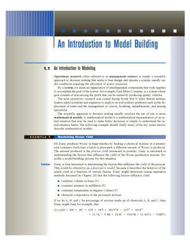 Operations Research: Applications and Algorithms