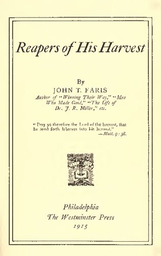 Reapers of His Harvest