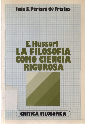 E. Husserl : La filosofía como ciencia rigurosa
