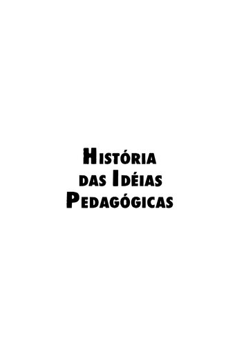 História das idéais pedagógicas