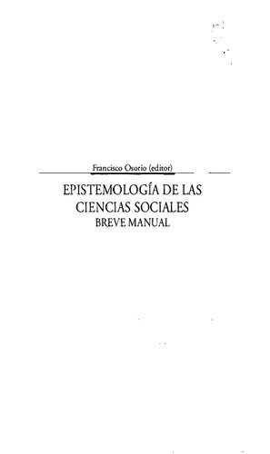 Epistemología de las ciencias sociales. Breve manual