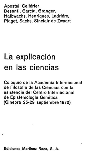 La Explicacion En Las Ciencias