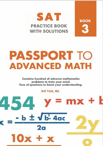 Sat Mathematics Practice Book With Solutions 3: Passport to Advance Math
