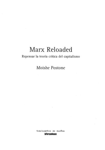 Marx reloaded : repensar la teoría crítica del capitalismo