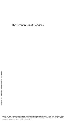 The economics of services: microfoundations, development and policy