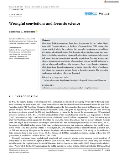 Wrongful convictions and forensic science