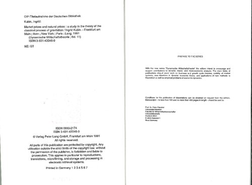 Market Prices and Natural Prices: A Study in the Theory of the Classical Process of Gravitation