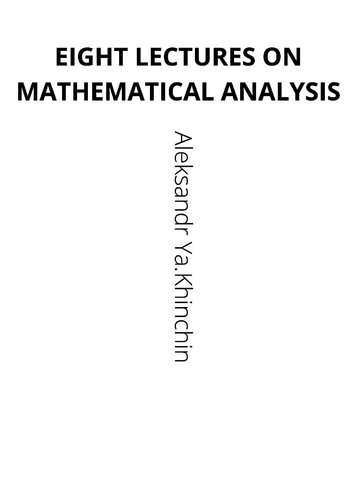Eight lectures on mathematical analysis
