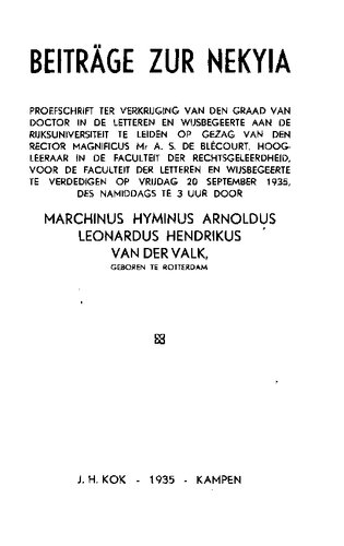 Beiträge zur Nekyia